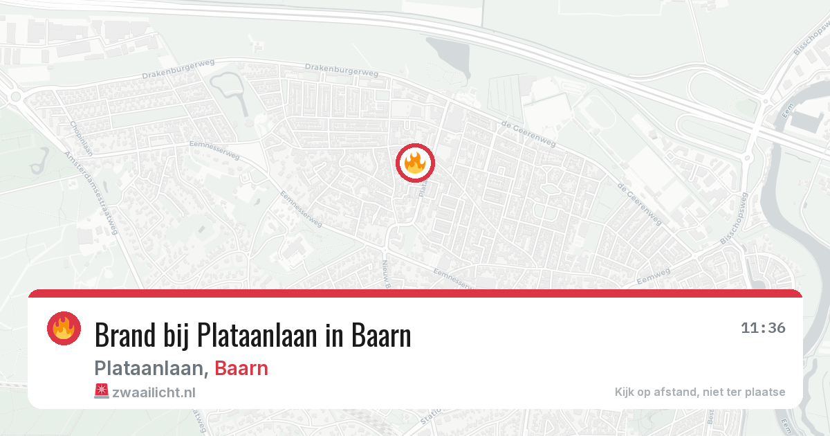Brand bij Plataanlaan in Baarn — 20 jun 2026
