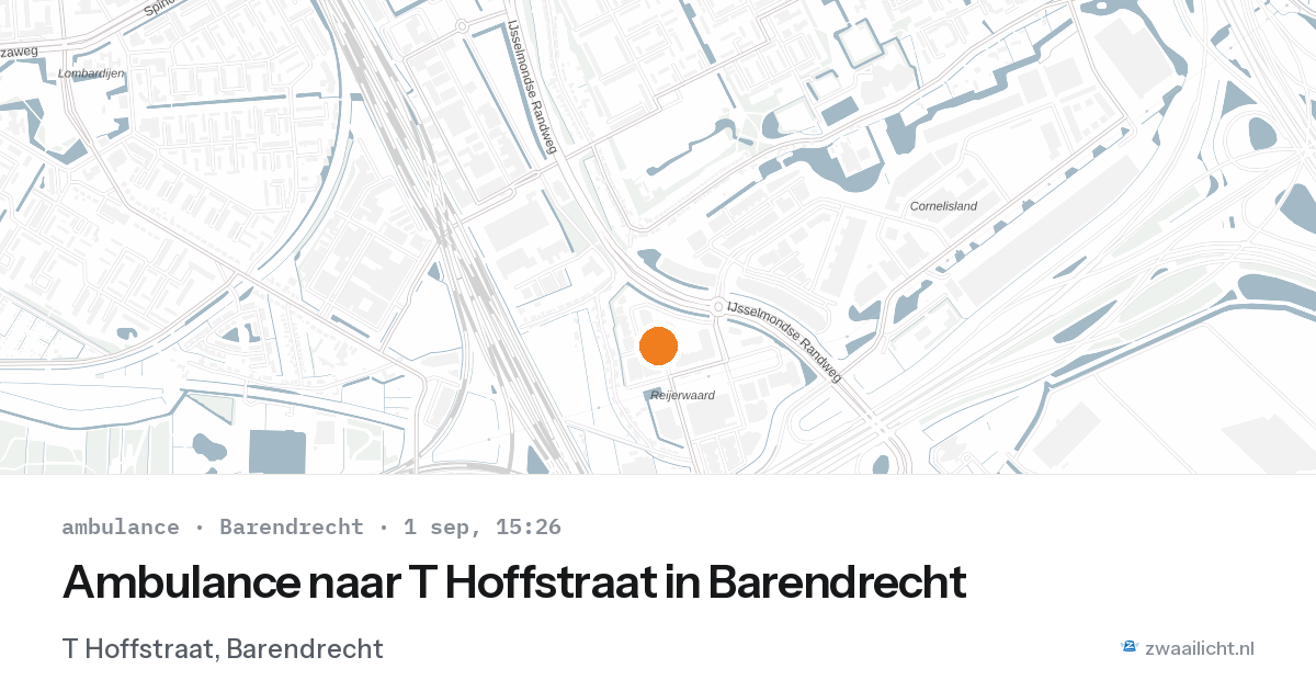 Ambulance naar T Hoffstraat in Barendrecht — 1 sep 2026