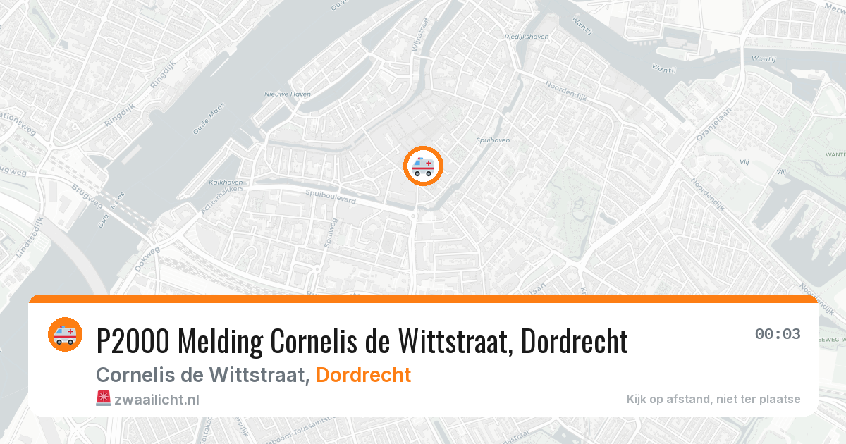 P2000 Melding Cornelis de Wittstraat, Dordrecht — 18 jun 2026