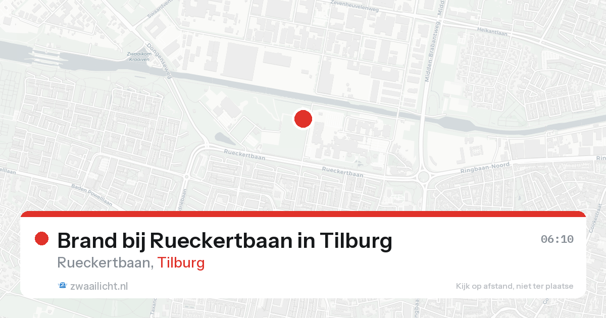 Brand bij Rueckertbaan in Tilburg — 23 aug 2026