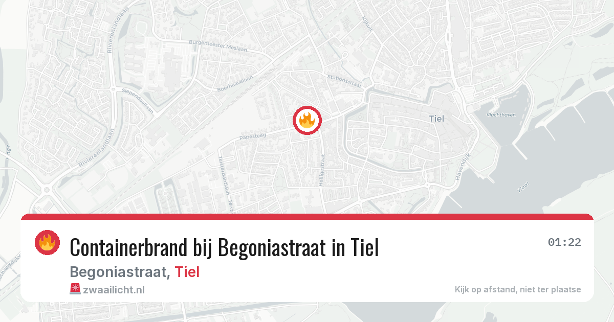 Containerbrand bij Begoniastraat in Tiel — 31 mei 2026