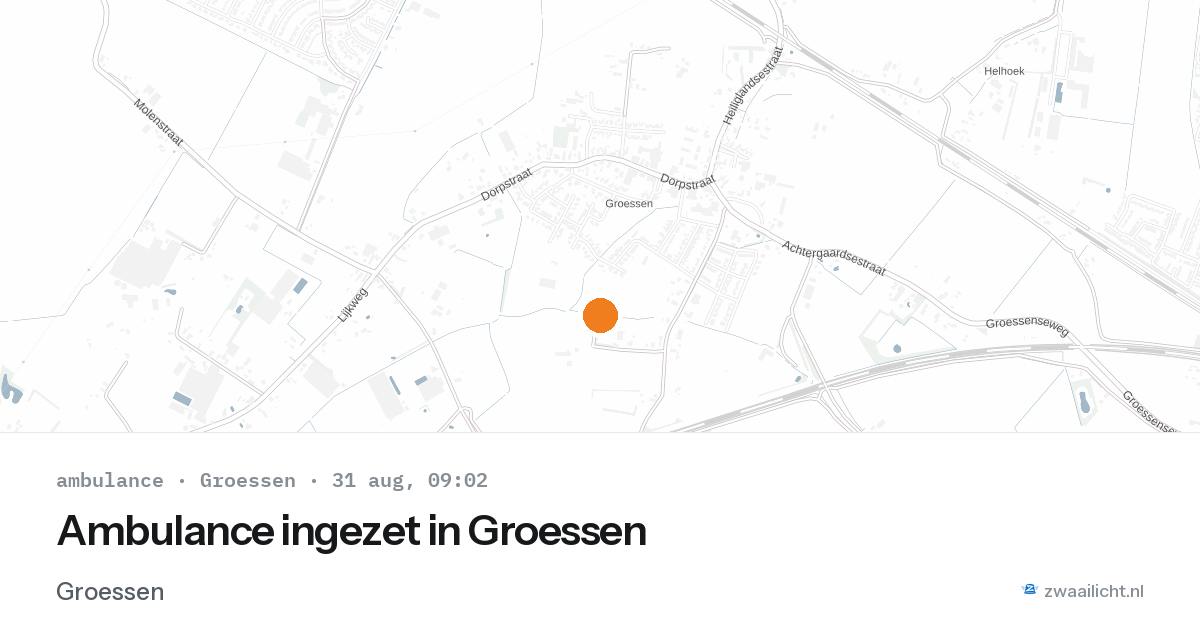 Ambulance ingezet in Groessen — 31 aug 2026