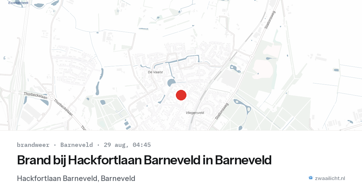 Brand bij Hackfortlaan Barneveld in Barneveld — 29 aug 2026