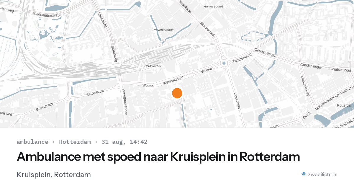 Ambulance met spoed naar Kruisplein in Rotterdam — 31 aug 2026