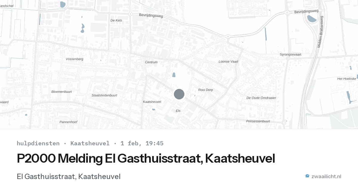 P2000 Melding El Gasthuisstraat, Kaatsheuvel — 1 feb 2026