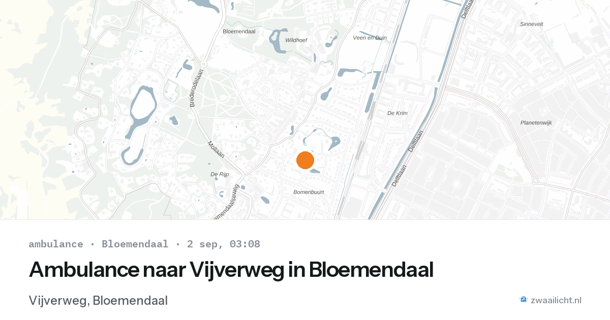 Ambulance naar Vijverweg in Bloemendaal — 2 sep 2026