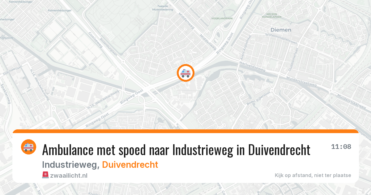 Ambulance met spoed naar Industrieweg in Duivendrecht — 1 aug 2026