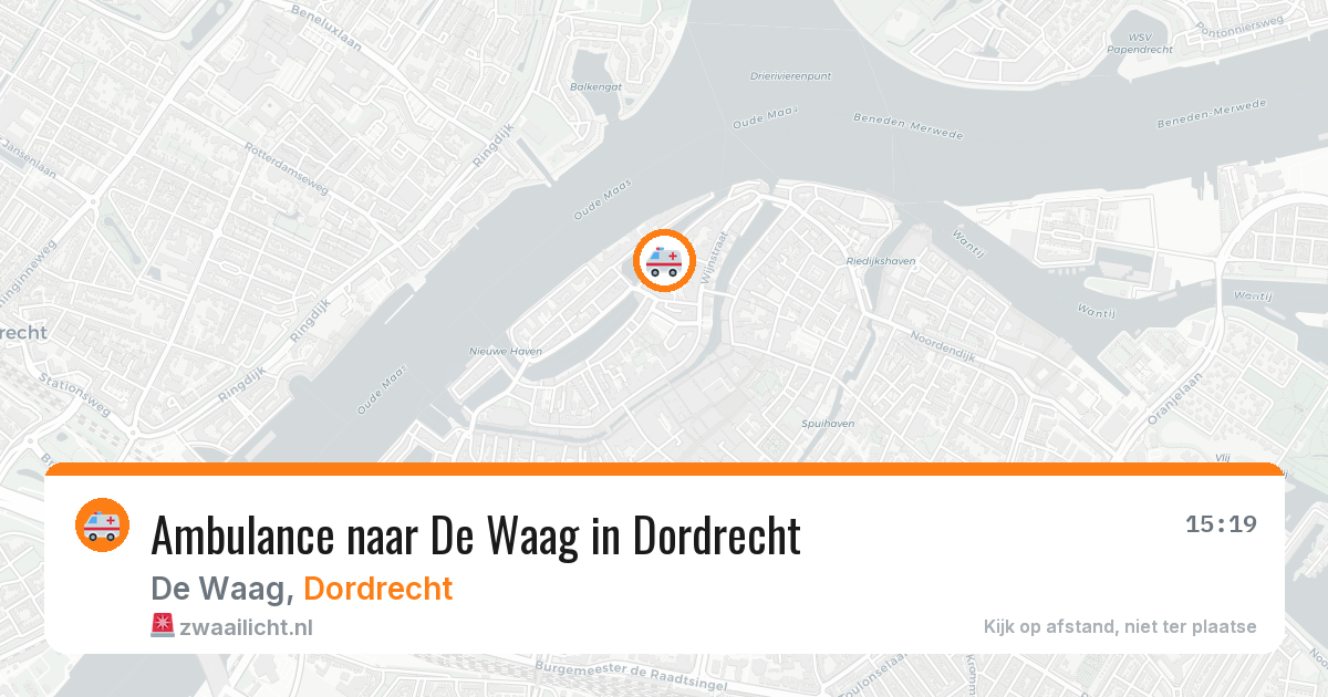 Ambulance naar De Waag in Dordrecht — 16 jun 2026