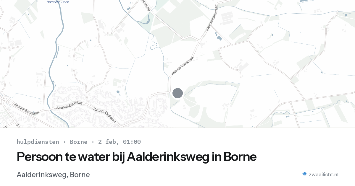 Persoon te water bij Aalderinksweg in Borne — 2 feb 2026