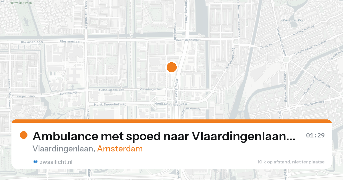 Ambulance met spoed naar Vlaardingenlaan in Amsterdam — 22 aug 2026