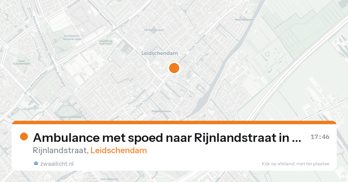Ambulance met spoed naar Rijnlandstraat in Leidschendam — 17 mei 2026
