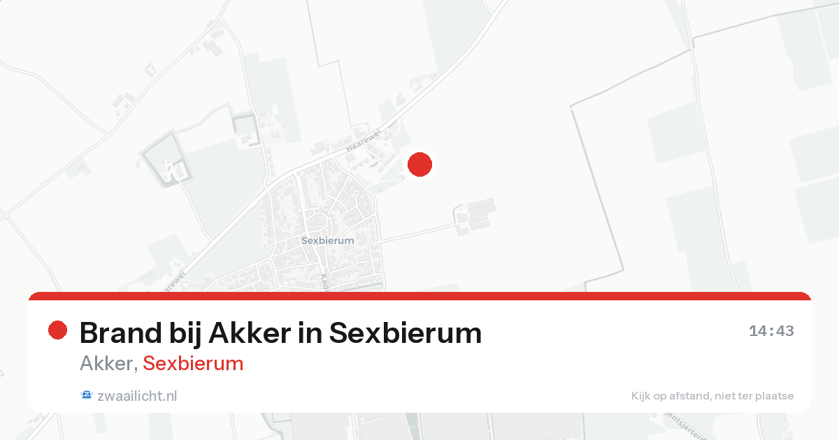 Brand bij Akker in Sexbierum — 14 aug 2026