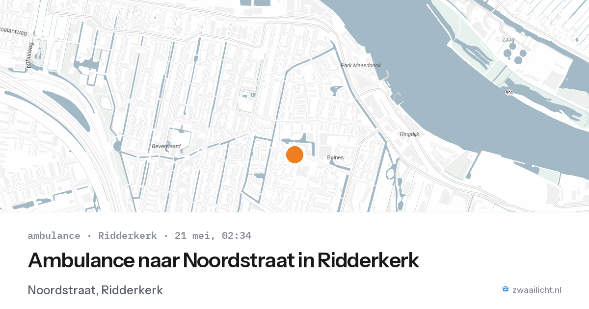 Ambulance naar Noordstraat in Ridderkerk — 21 mei 2026