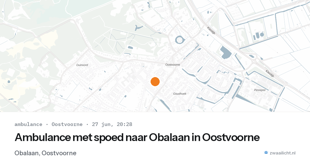 Ambulance met spoed naar Obalaan in Oostvoorne — 27 jun 2026