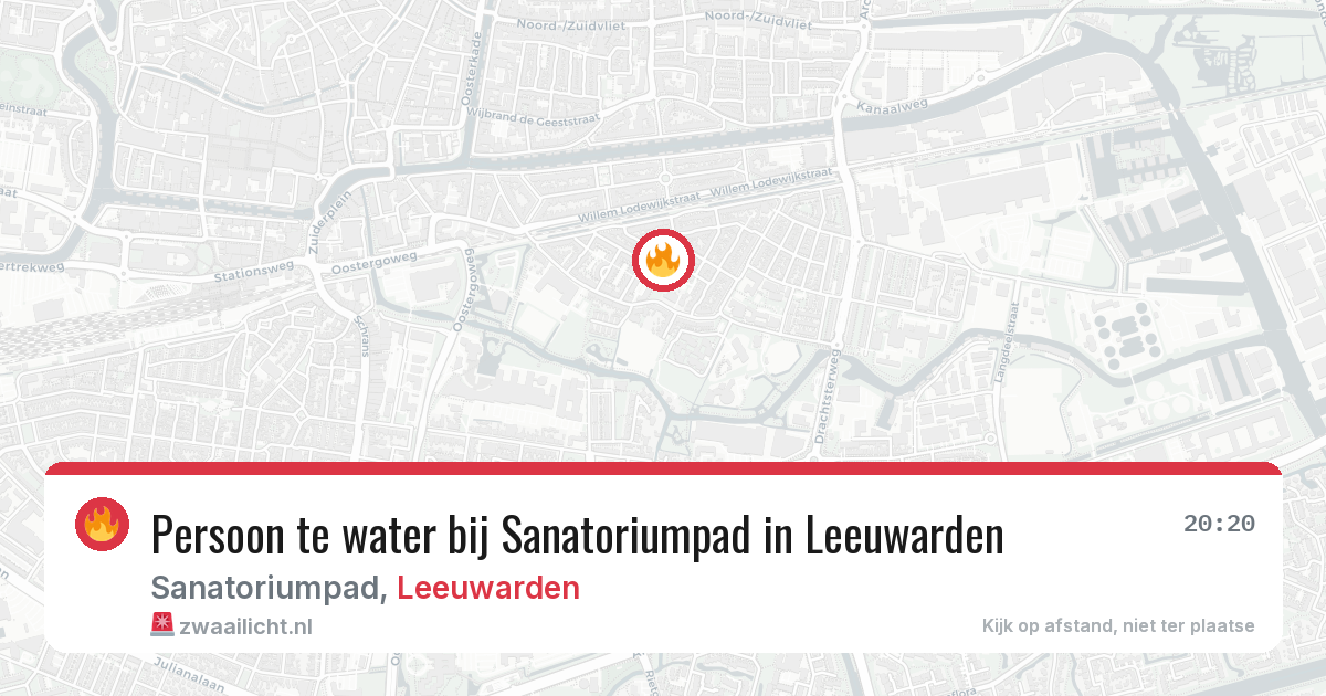 Persoon te water bij Sanatoriumpad in Leeuwarden — 12 apr 2026