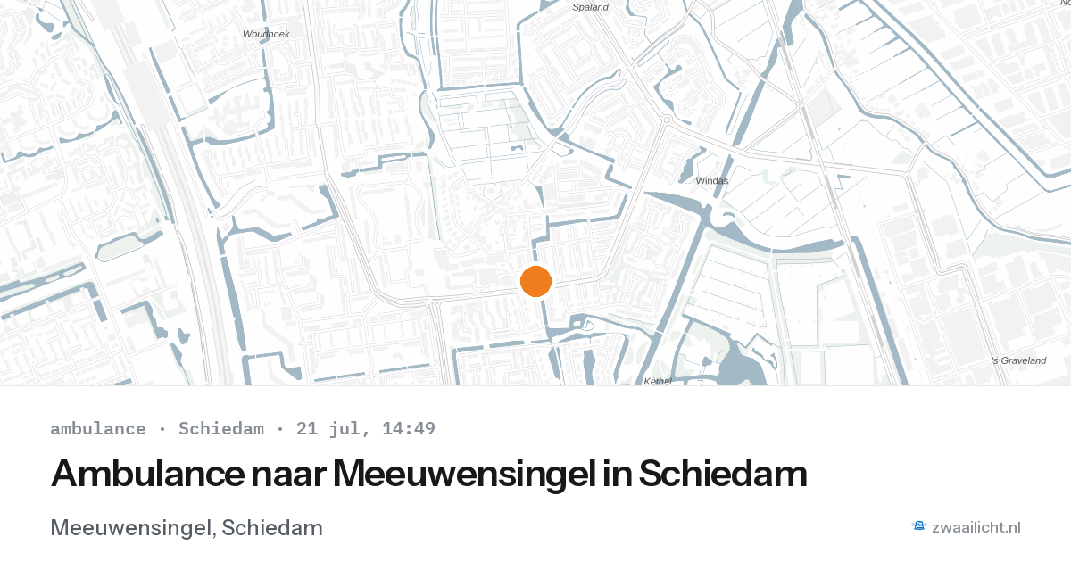 Ambulance naar Meeuwensingel in Schiedam — 21 jul 2026