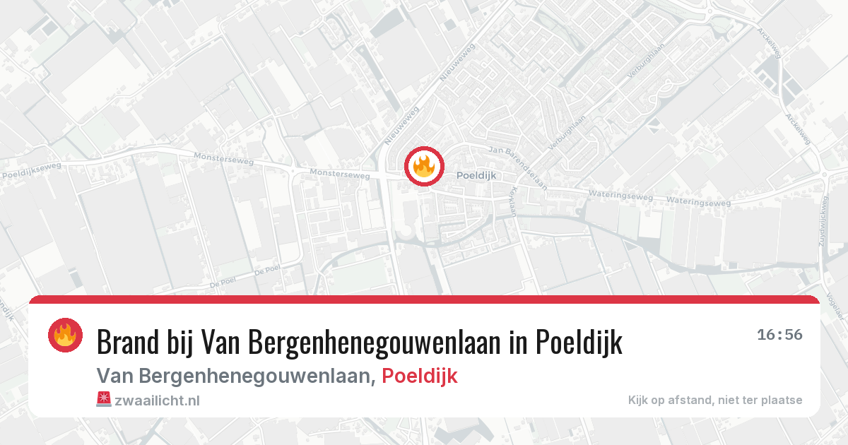 Brand bij Van Bergenhenegouwenlaan in Poeldijk — 13 mei 2026