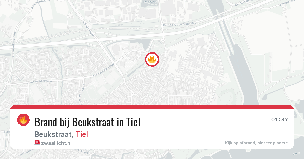 Brand bij Beukstraat in Tiel — 18 feb 2026