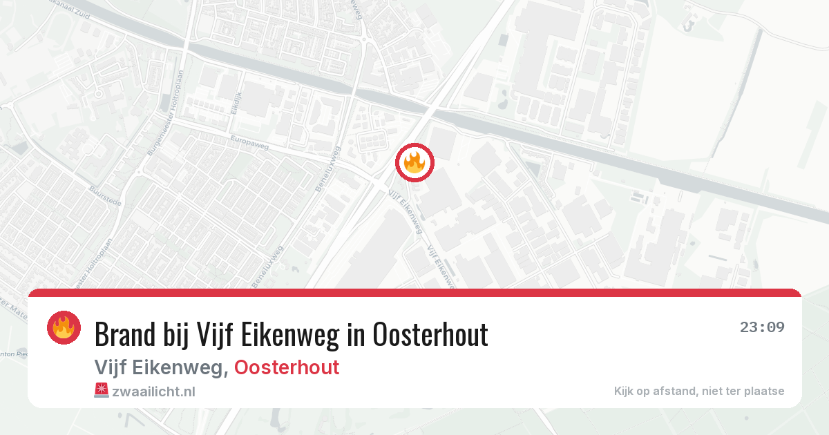 Brand bij Vijf Eikenweg in Oosterhout — 2 aug 2026
