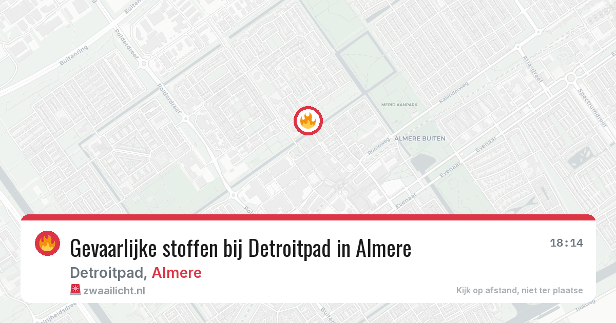 Gevaarlijke stoffen bij Detroitpad in Almere — 23 mei 2026