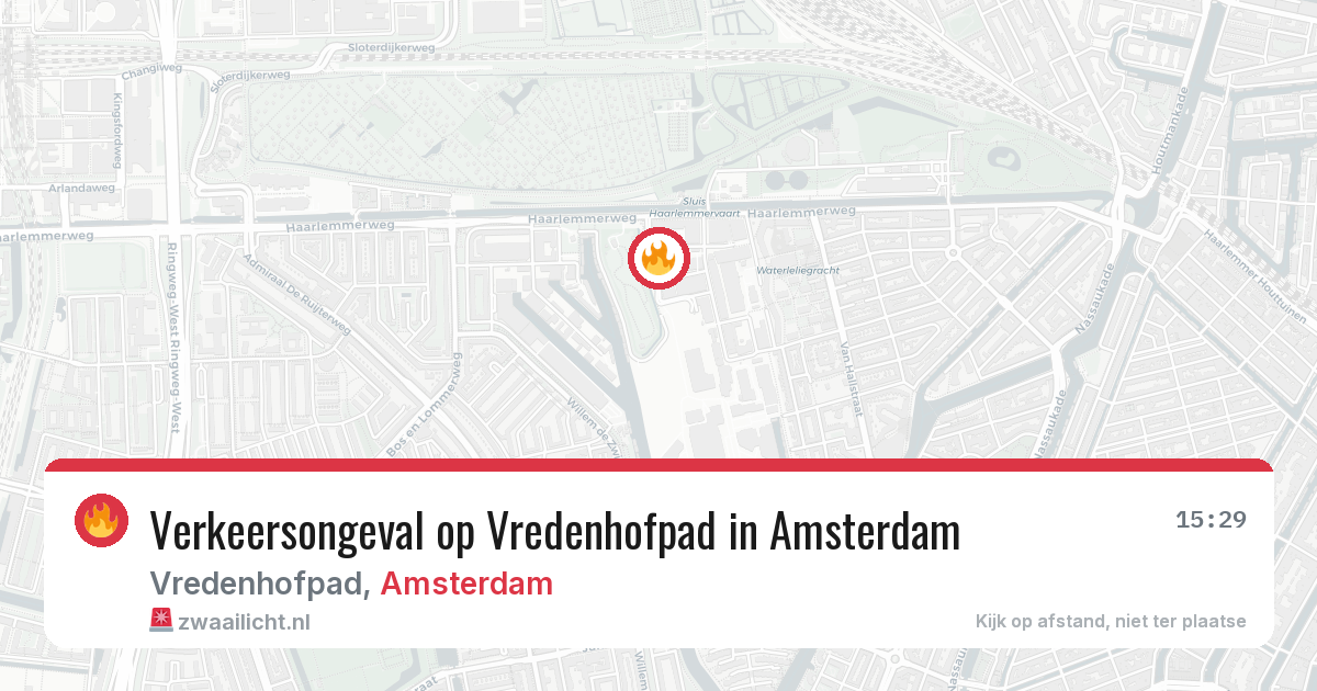 Verkeersongeval op Vredenhofpad in Amsterdam — 1 apr 2026