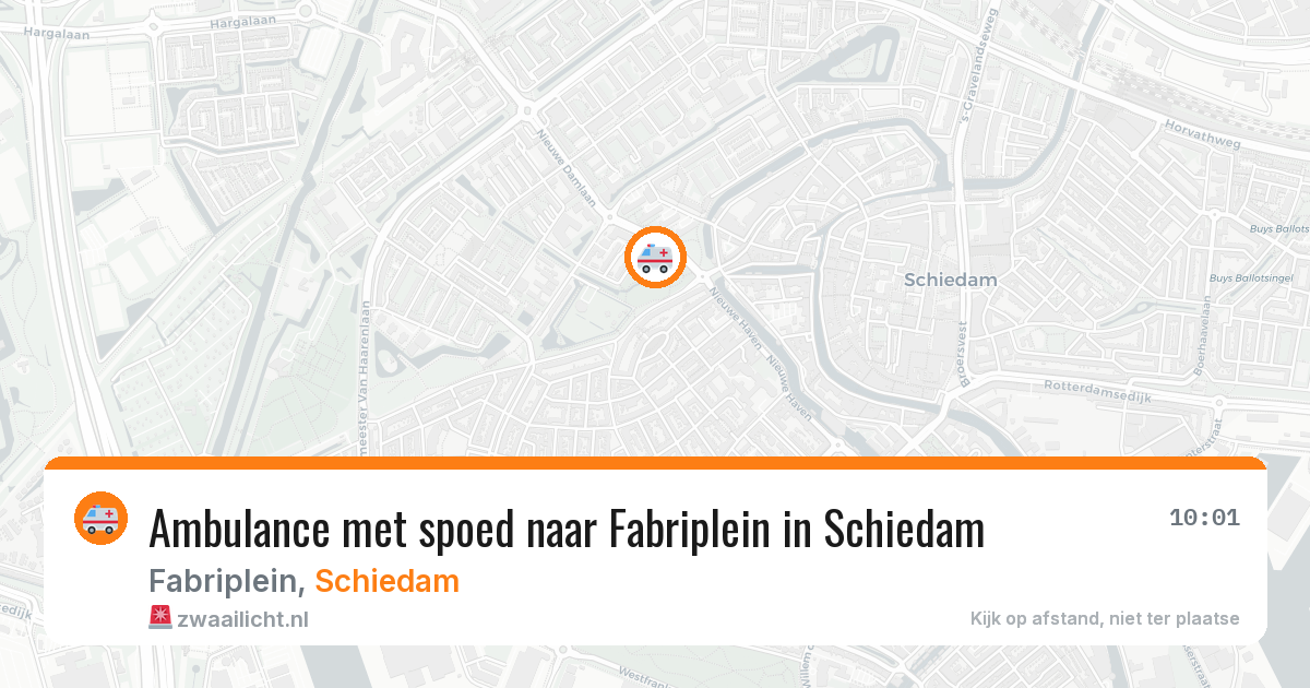 Ambulance met spoed naar Fabriplein in Schiedam — 15 jun 2026