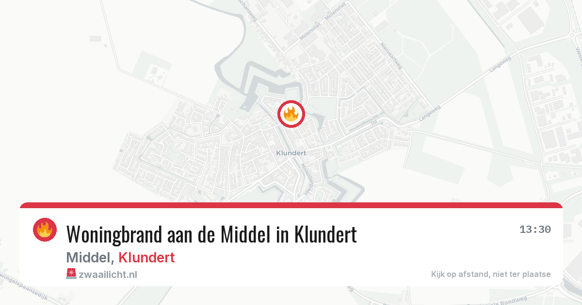 Woningbrand aan de Middel in Klundert — 11 apr 2026
