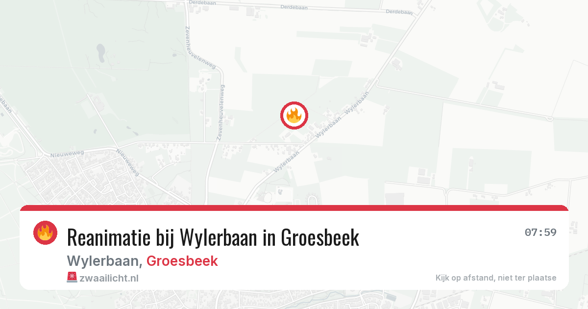 Reanimatie bij Wylerbaan in Groesbeek — 30 jul 2026