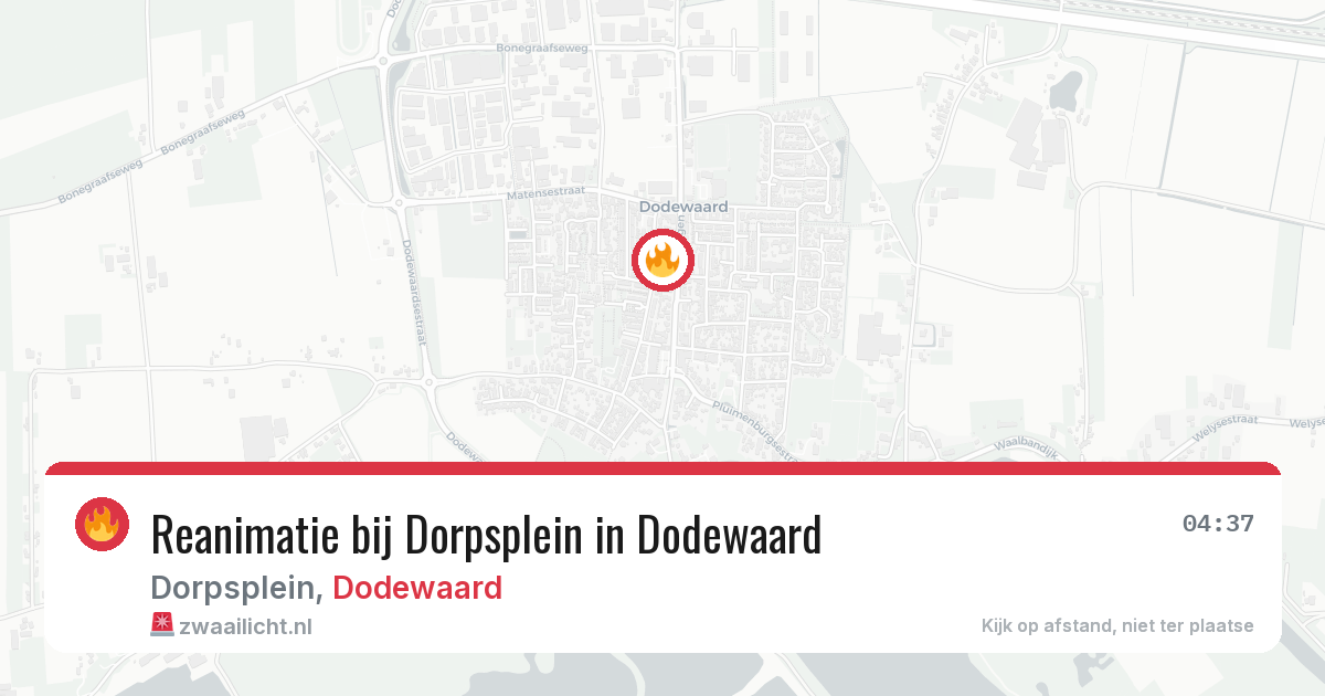 Reanimatie bij Dorpsplein in Dodewaard — 9 mei 2026