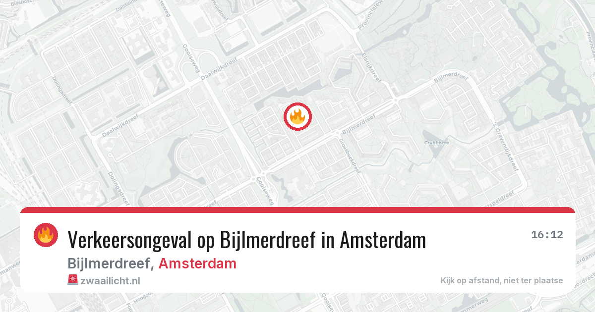 Verkeersongeval op Bijlmerdreef in Amsterdam — 12 aug 2026