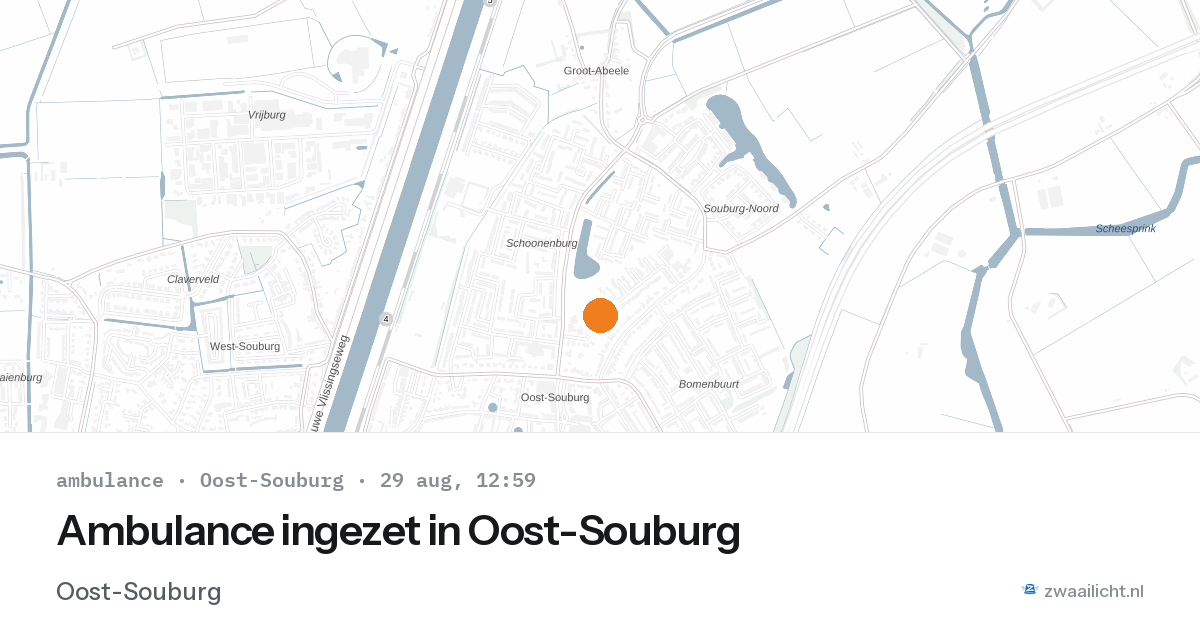 Ambulance ingezet in Oost-Souburg — 29 aug 2026