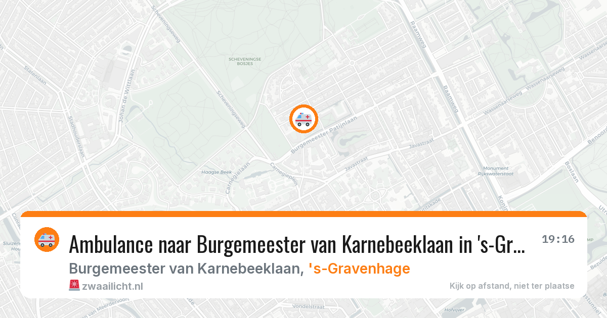 Ambulance naar Burgemeester van Karnebeeklaan in 's-Gravenhage — 8 aug 2026