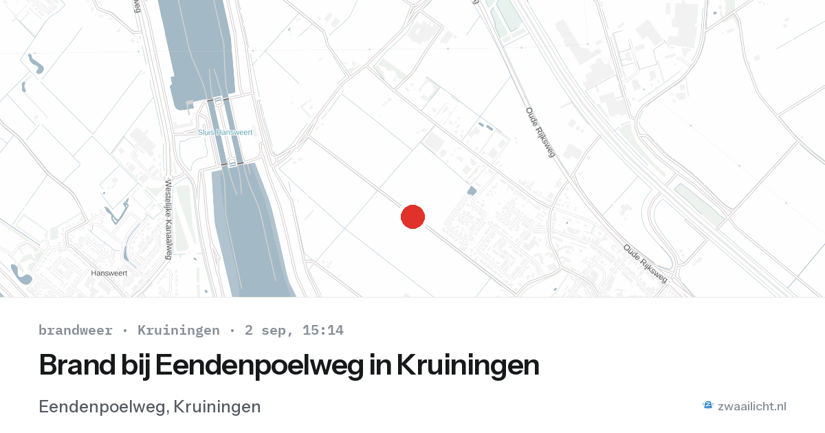 Brand bij Eendenpoelweg in Kruiningen — 2 sep 2026