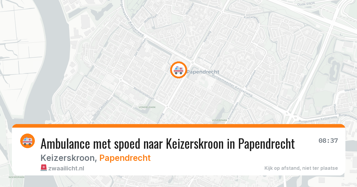 Ambulance met spoed naar Keizerskroon in Papendrecht — 9 jun 2026