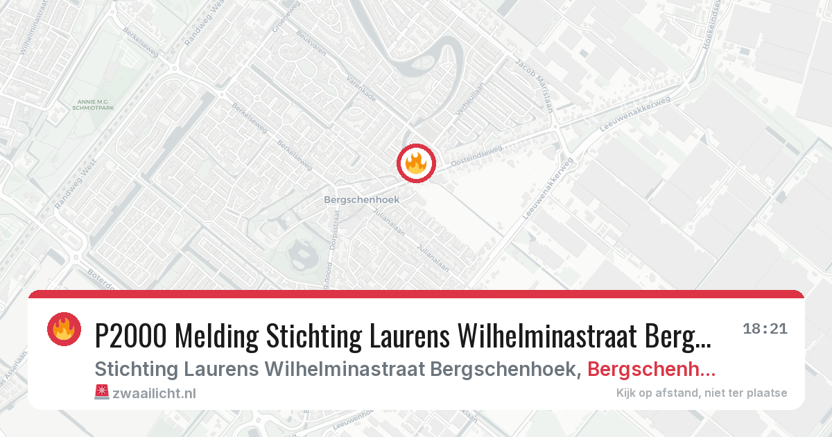 P2000 Melding Stichting Laurens Wilhelminastraat Bergschenhoek, Bergschenhoek — 11 mei 2026