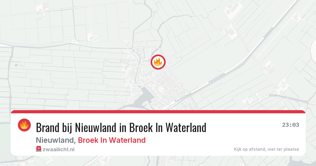 Brand bij Nieuwland in Broek In Waterland — 13 feb 2026