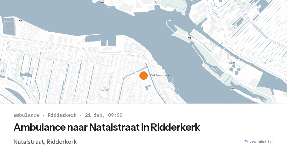 Ambulance naar Natalstraat in Ridderkerk — 21 feb 2026
