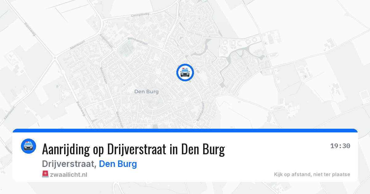 Aanrijding op Drijverstraat in Den Burg — 8 aug 2026