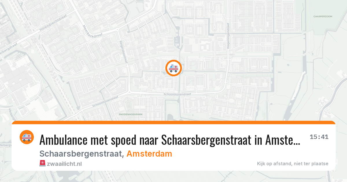Ambulance met spoed naar Schaarsbergenstraat in Amsterdam — 6 jul 2026