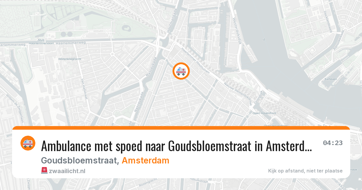 Ambulance met spoed naar Goudsbloemstraat in Amsterdam — 3 aug 2026