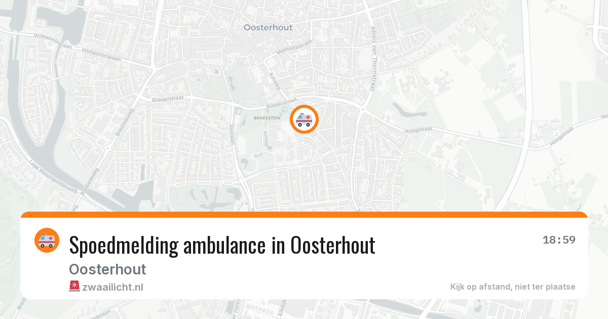 Spoedmelding ambulance in Oosterhout — 10 aug 2026