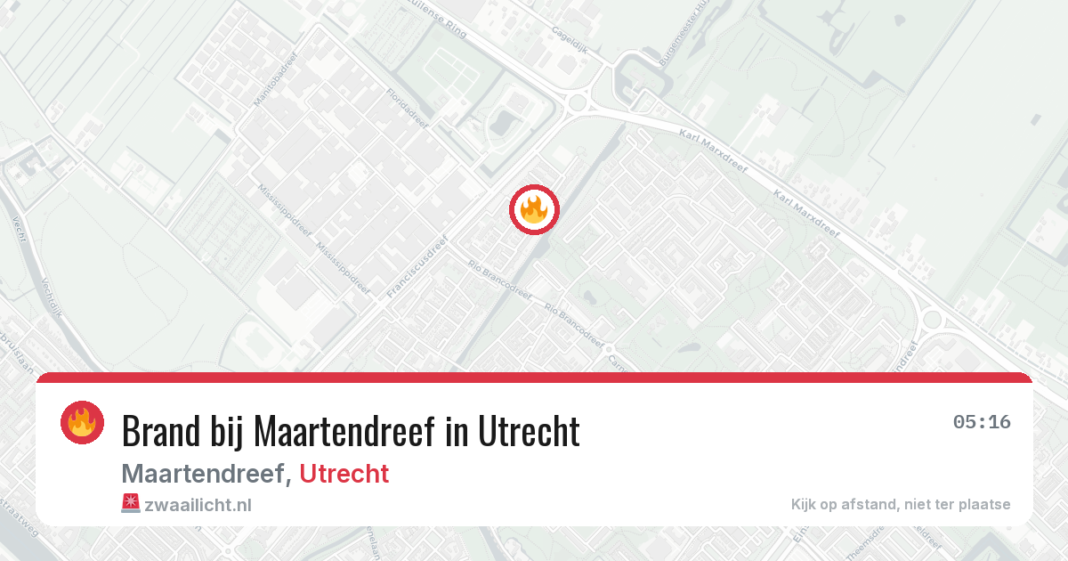 Brand bij Maartendreef in Utrecht — 6 mrt 2026