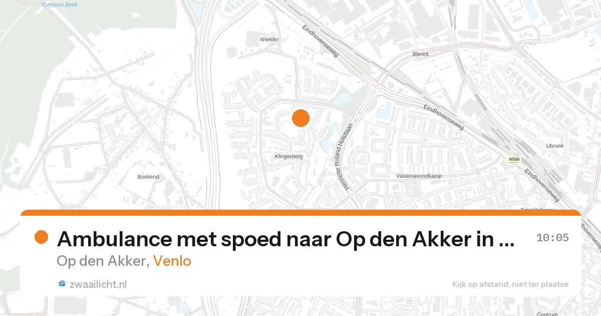 Ambulance met spoed naar Op den Akker in Venlo — 14 aug 2026