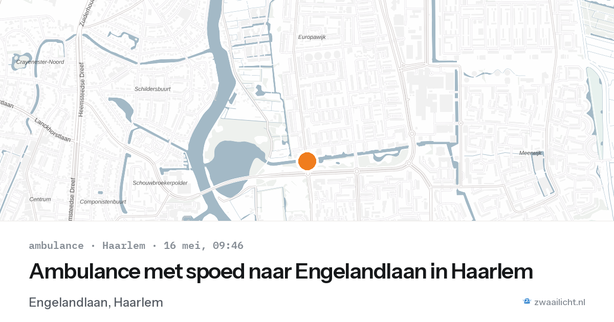 Ambulance met spoed naar Engelandlaan in Haarlem — 16 mei 2026
