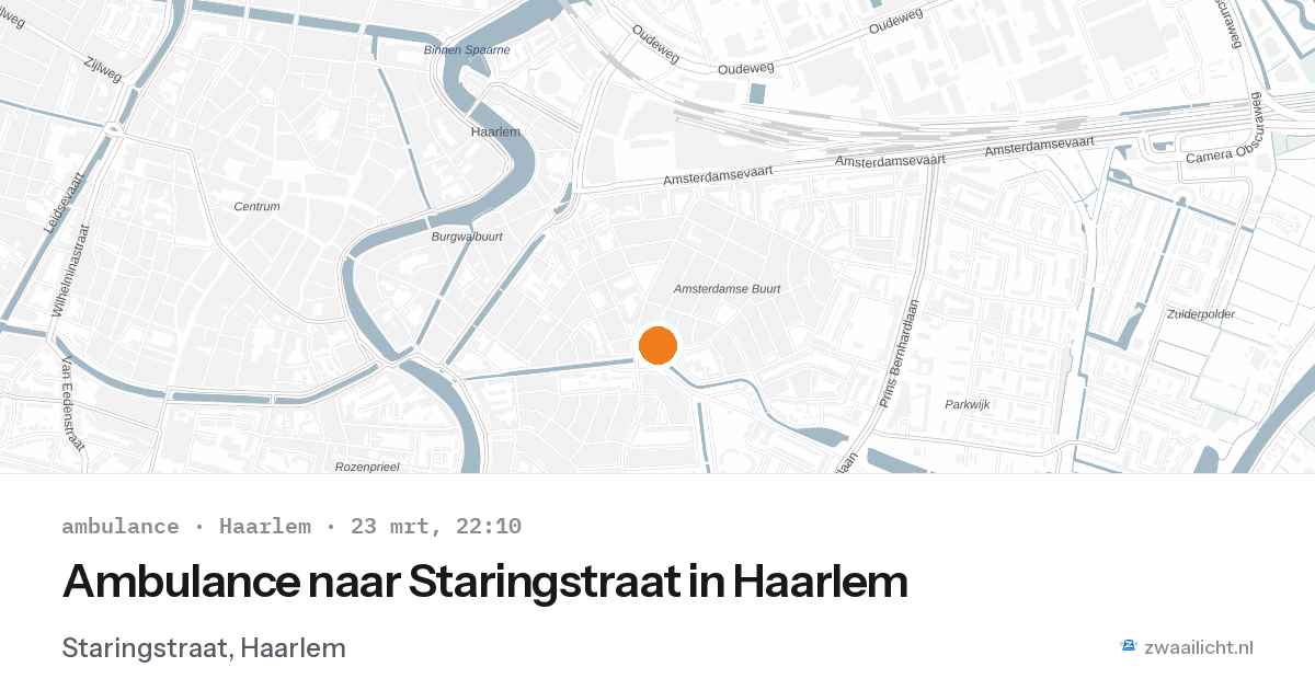 Ambulance naar Staringstraat in Haarlem — 23 mrt 2026