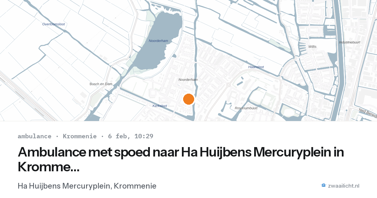 Ambulance met spoed naar Ha Huijbens Mercuryplein in Krommenie — 6 feb 2026
