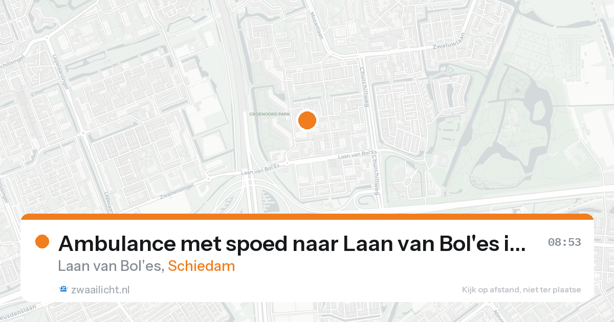 Ambulance met spoed naar Laan van Bol'es in Schiedam — 15 aug 2026