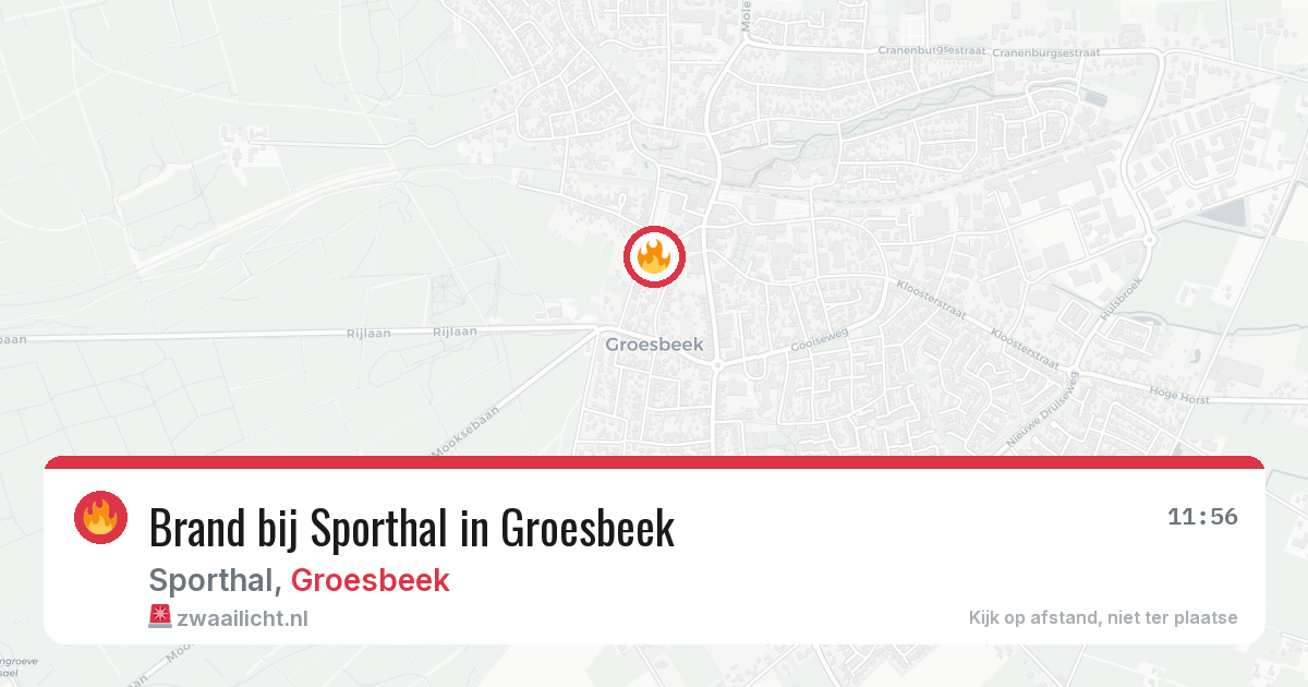 Brand bij Sporthal in Groesbeek — 4 mei 2026