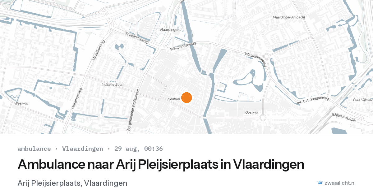 Ambulance naar Arij Pleijsierplaats in Vlaardingen — 28 aug 2026