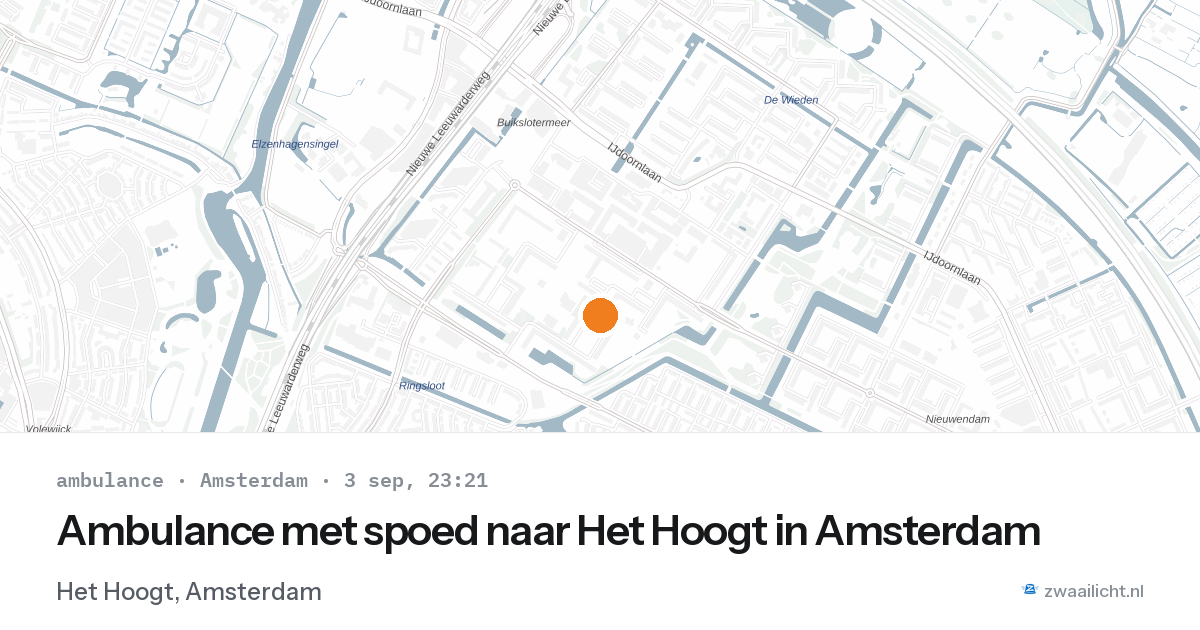 Ambulance met spoed naar Het Hoogt in Amsterdam — 3 sep 2026